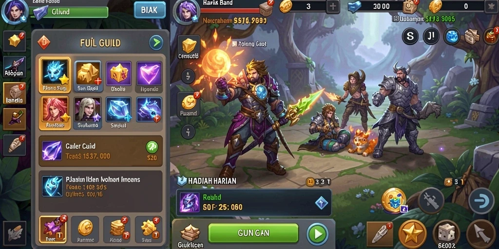 Tampilan awal game dengan karakter samurai yang menawan.